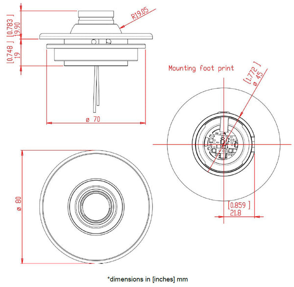 Aveo EyeBeam RGBW™ Interior LED light diagram