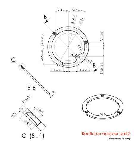 Aveo Engineering RedBaron XP™ - Adapter Aircraft LED light mount